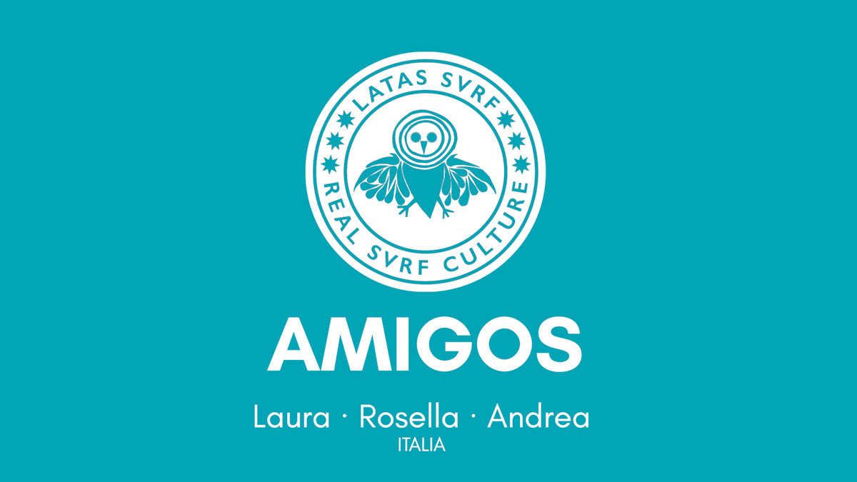 Amigos latas surf de Italia: Laura, Rossella y Andrea